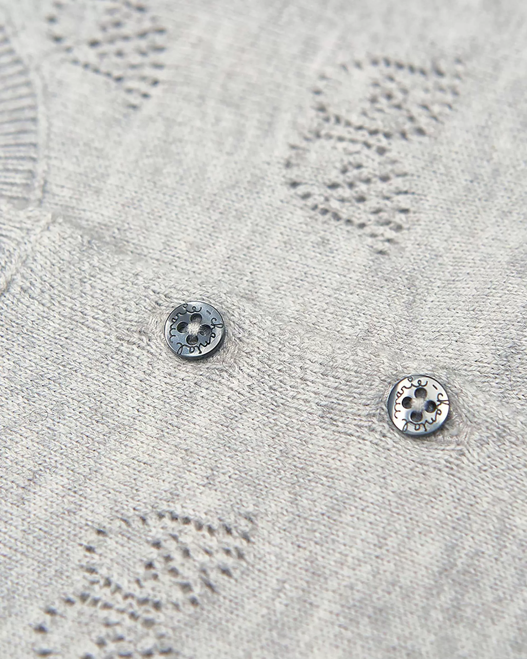 Bébé Marie Chantal L'Aile D'Ange Emblématique*Cardigan En Pointelle A Ailes D'Ange - Gris