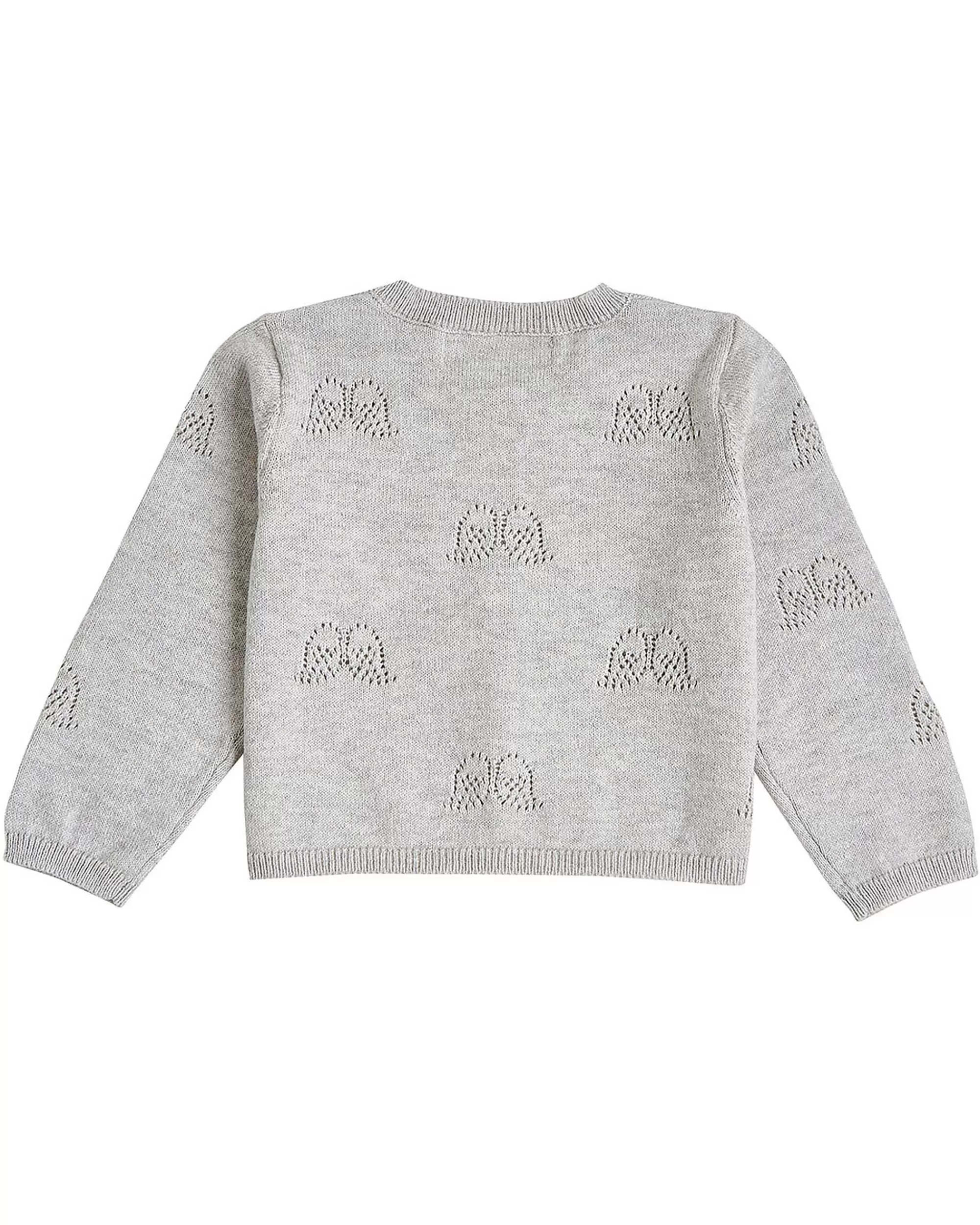 Bébé Marie Chantal L'Aile D'Ange Emblématique*Cardigan En Pointelle A Ailes D'Ange - Gris