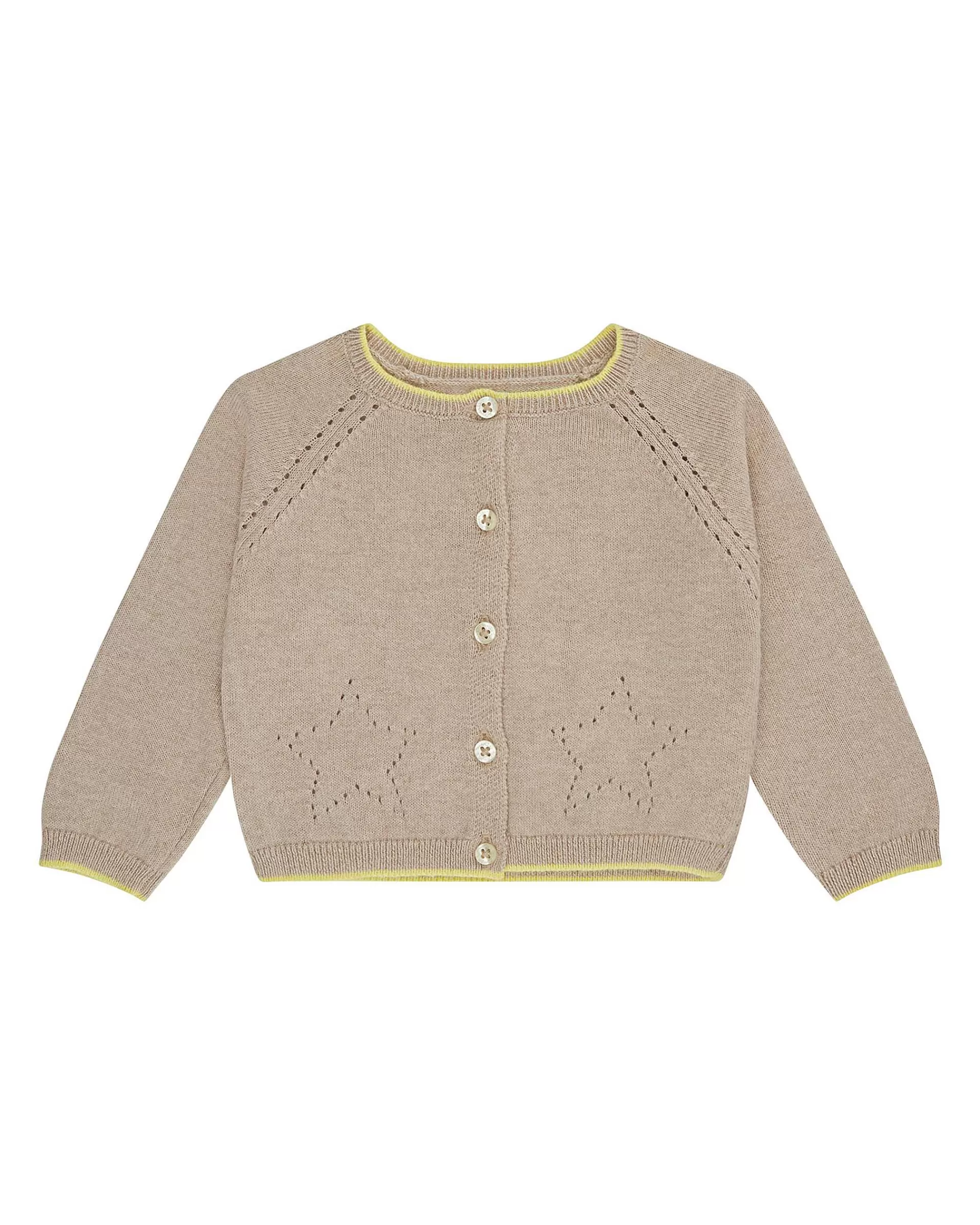 Bébé Marie Chantal Bébé Garçon*Cardigan En Pointelle Star & Crown - Biscuit
