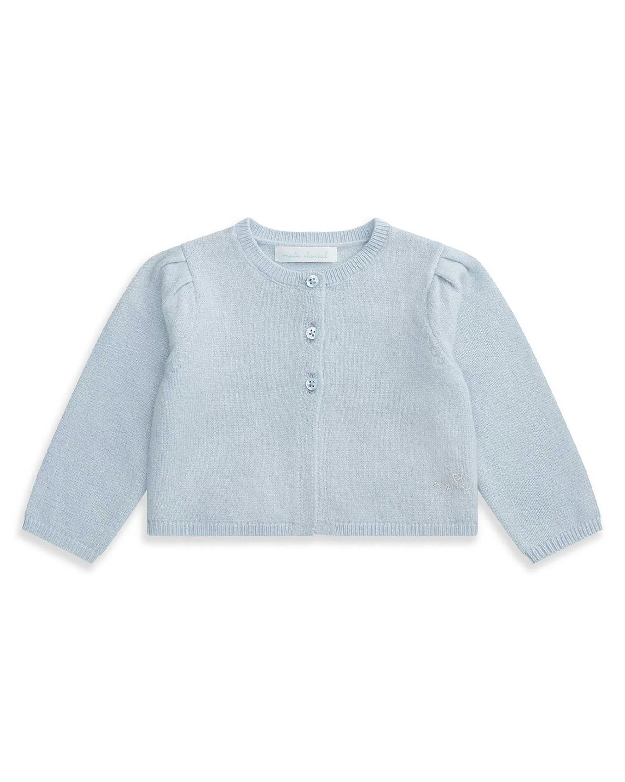 Bébé Marie Chantal Petite Fille*Cardigan Sparkle En Cachemire - Bleu Pale Bébé