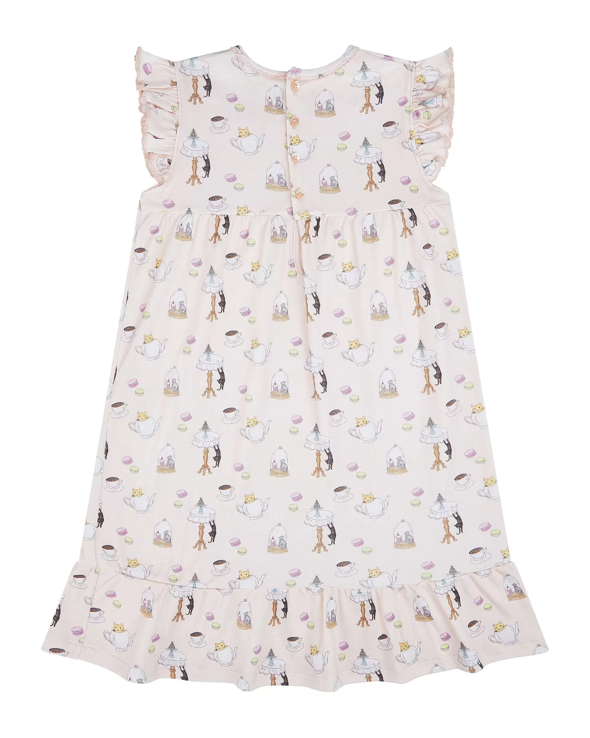 Enfant Marie Chantal Vêtements De Nuit*Chemise De Nuit Kitten's Tea Party - Enfant Rose