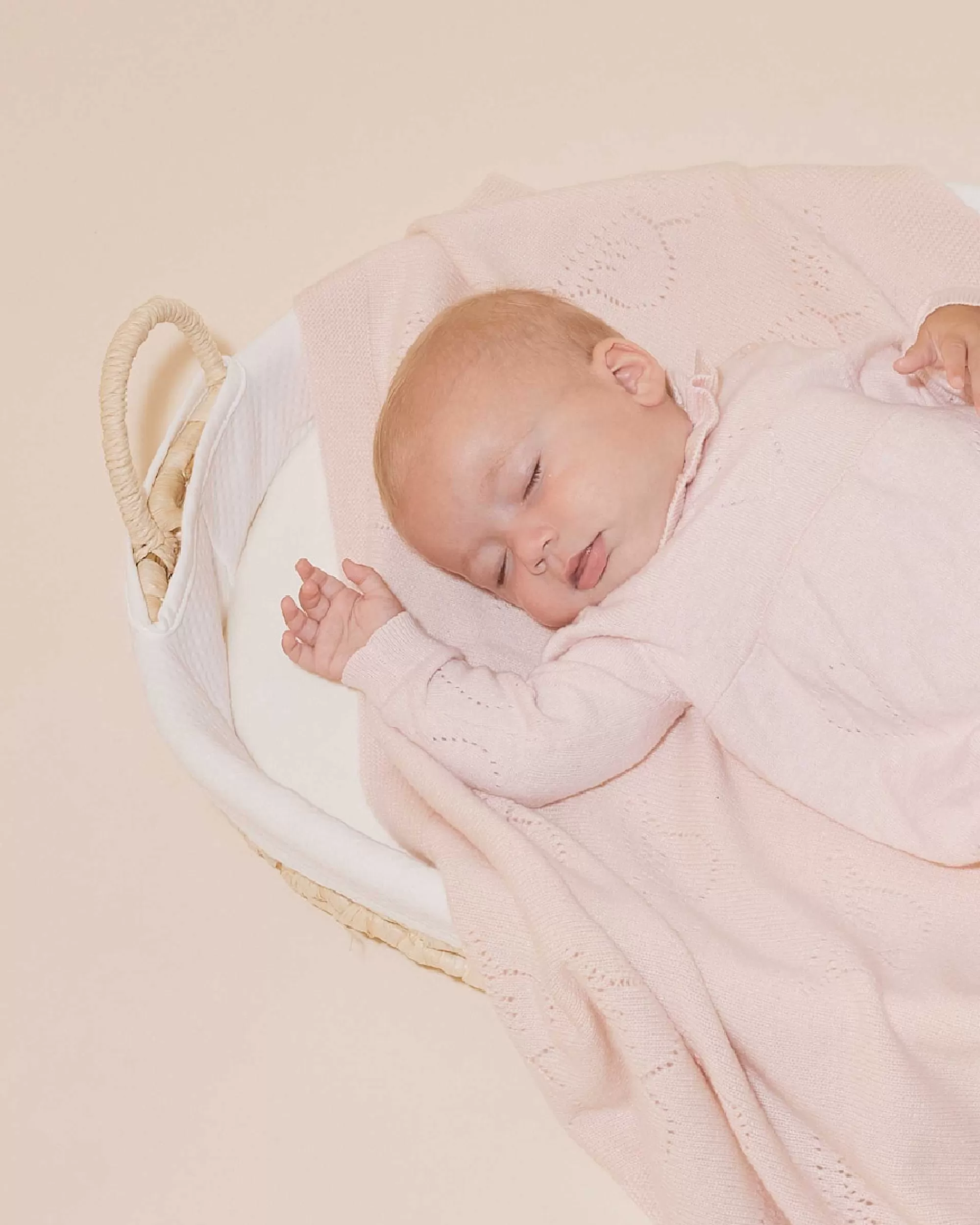 Bébé Marie Chantal L'Aile D'Ange Emblématique*Couverture Pointelle En Cachemire Aile D'Ange - Rose