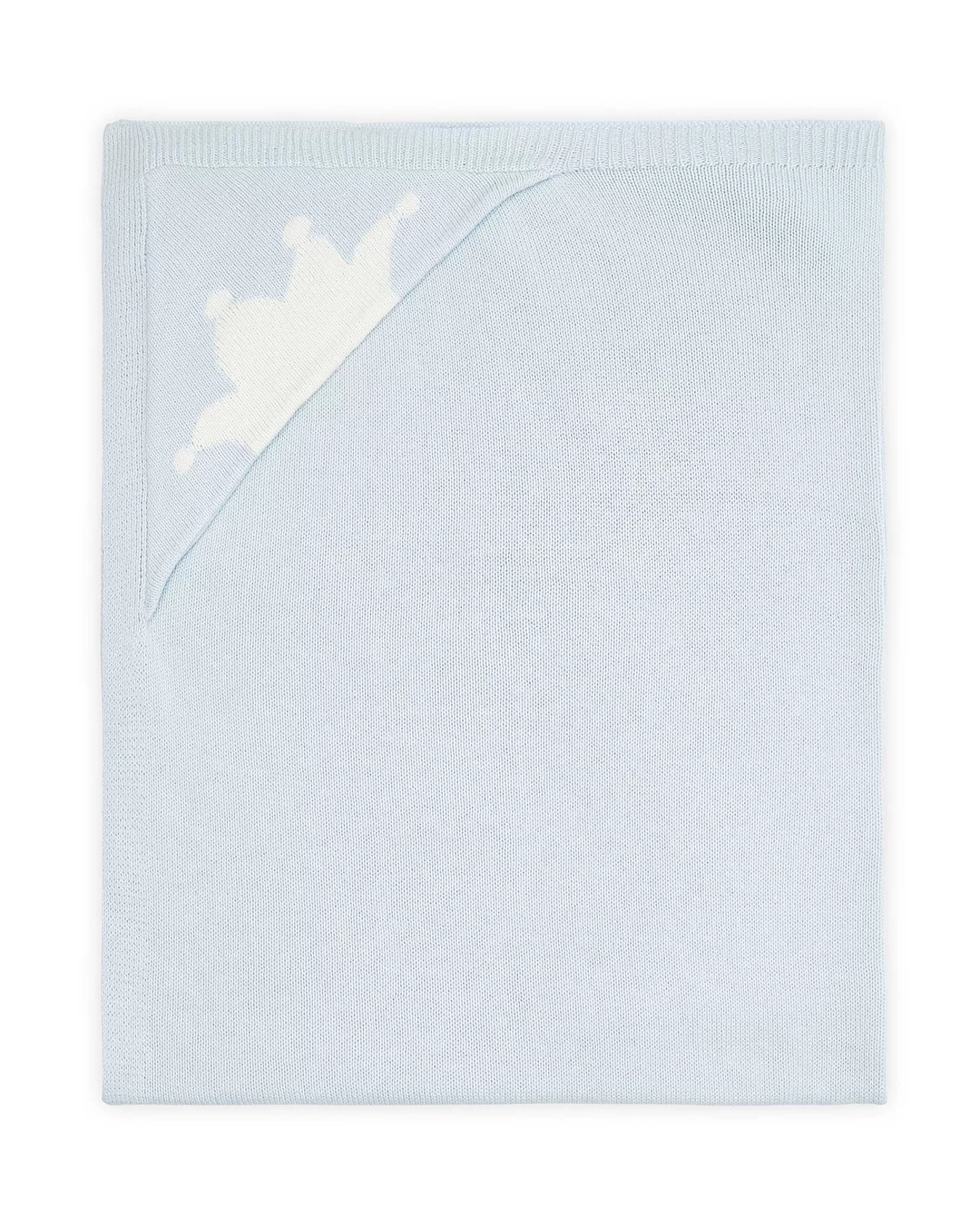 Bébé Marie Chantal Bébé Garçon*Couverture Tricotee Tino Crown - Bleu Pale