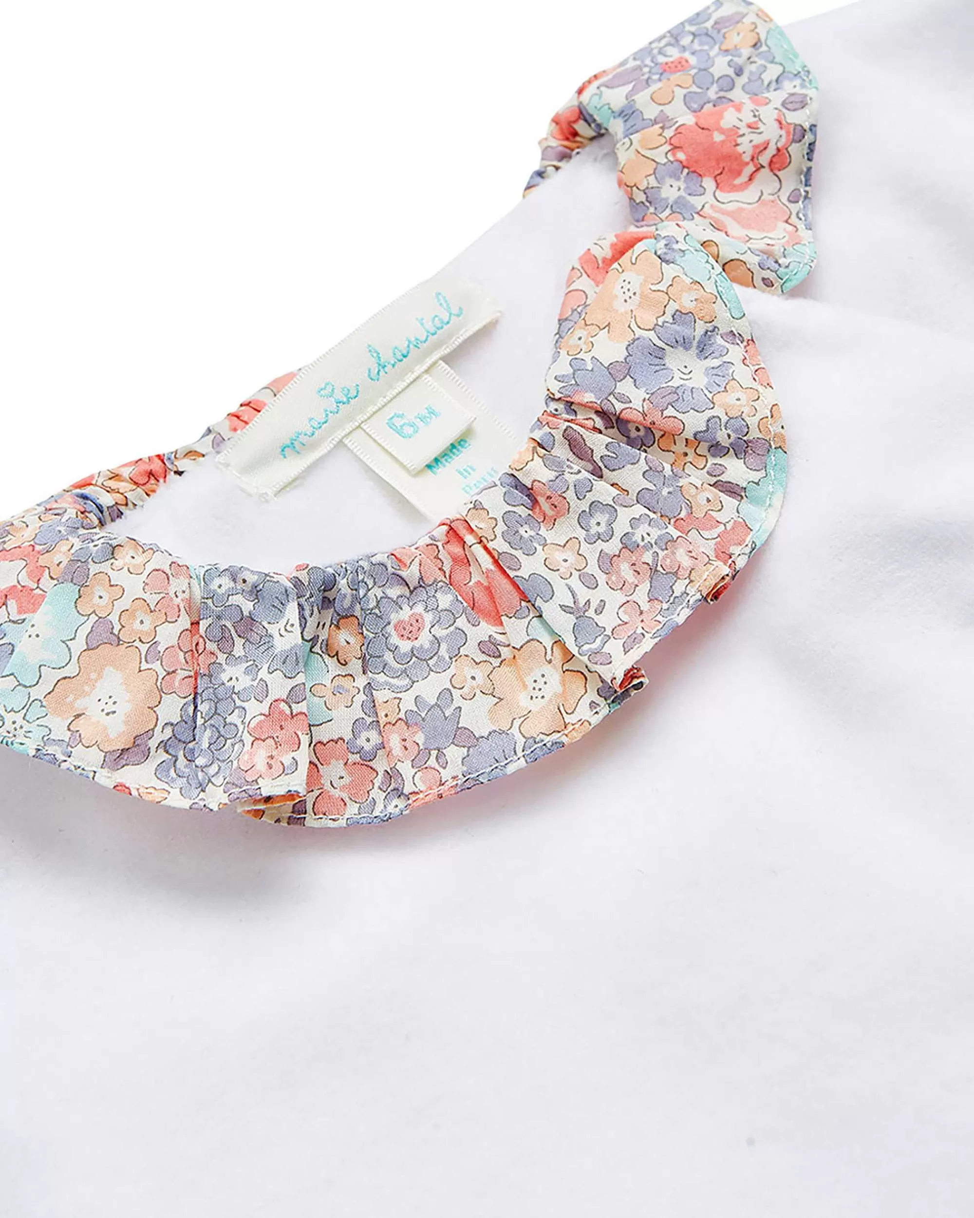 Bébé Marie Chantal L'Aile D'Ange Emblématique*Dors-Bien En Velours Angel Wing - Blanc Floral