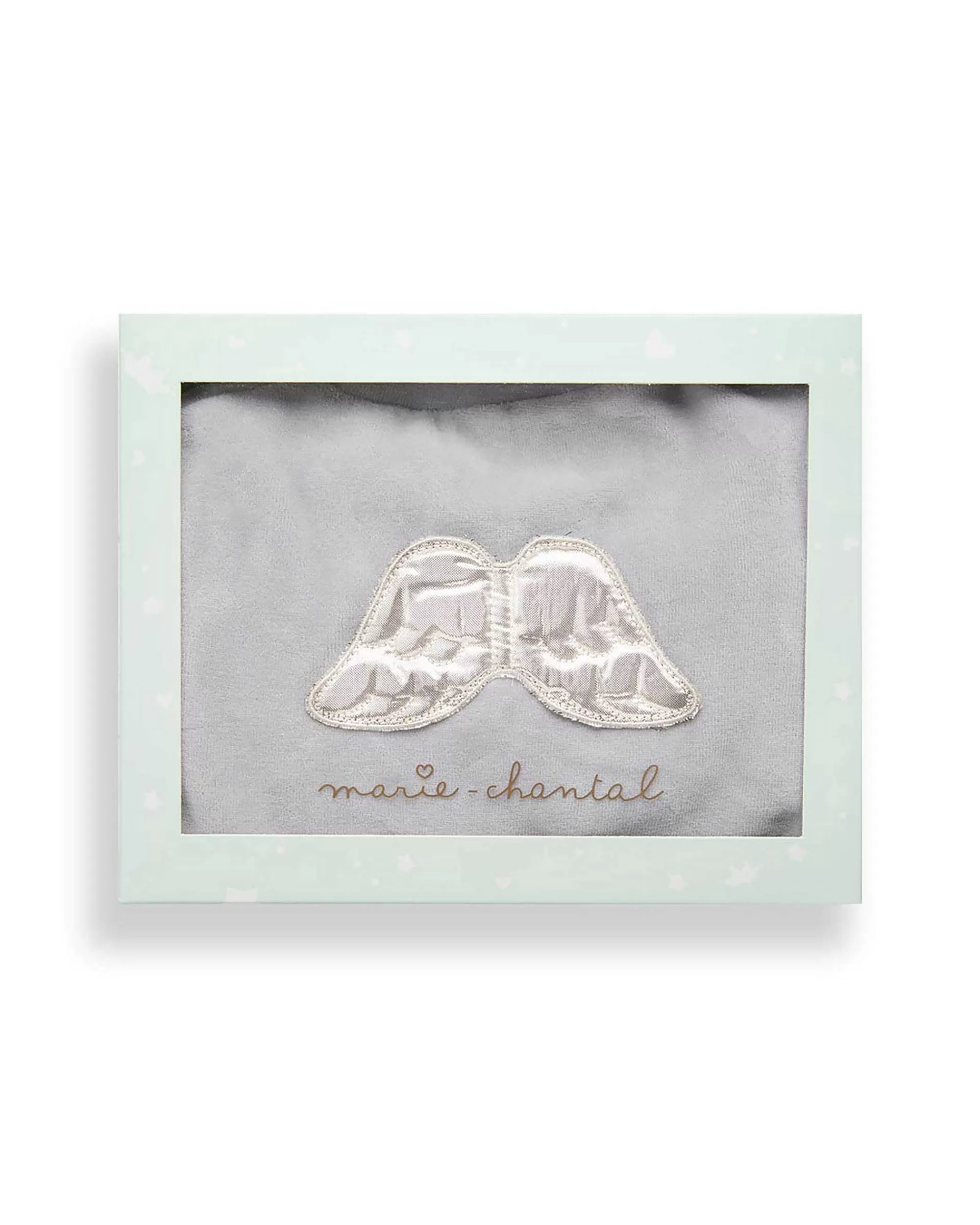 Bébé Marie Chantal L'Aile D'Ange Emblématique*Dors-Bien En Velours Angel Wing - Gris Et Argent