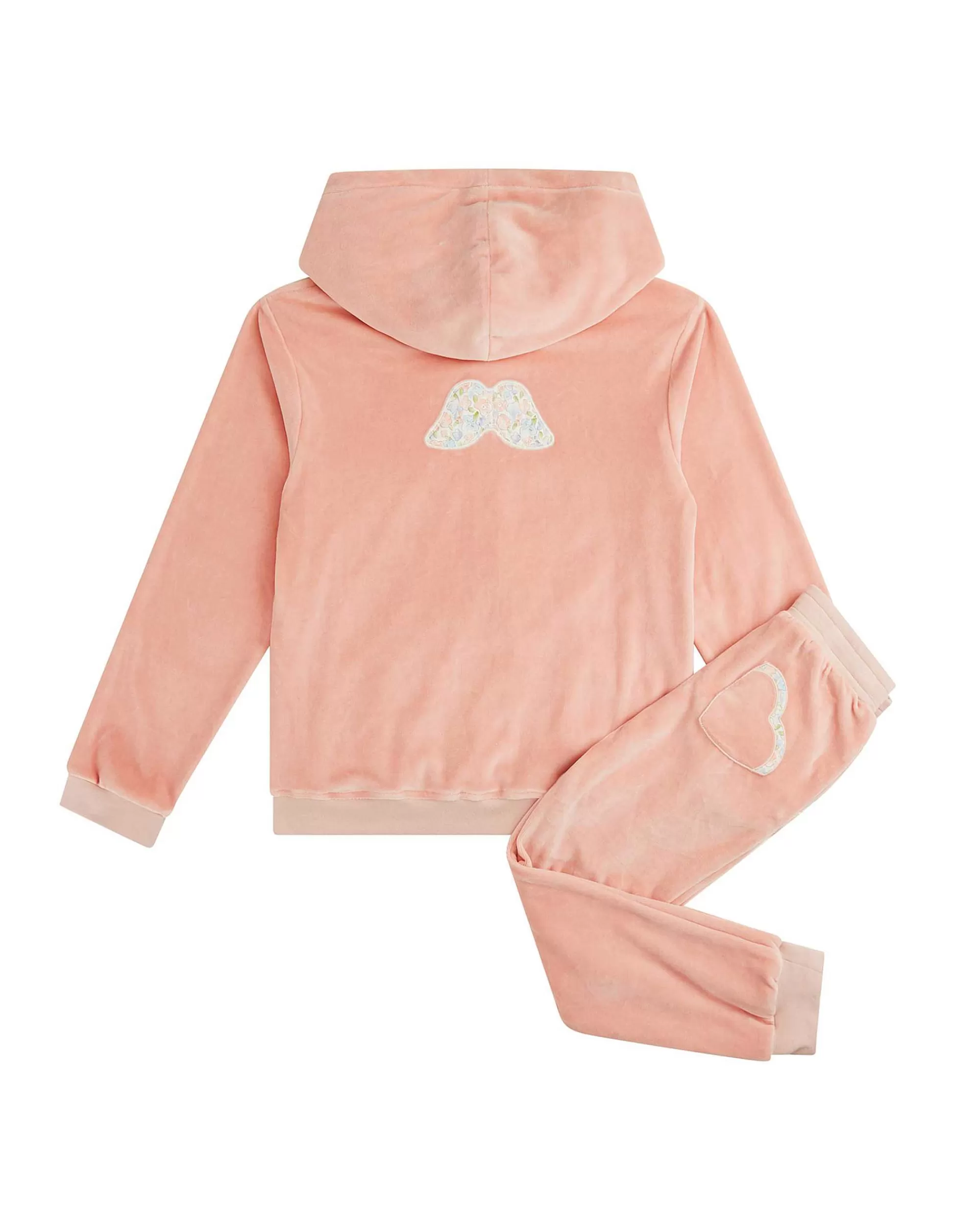 Enfant Marie Chantal L'Aile D'Ange Emblématique*Ensemble Loungewear Velours Aile D'Ange Enfant Rose Poudre
