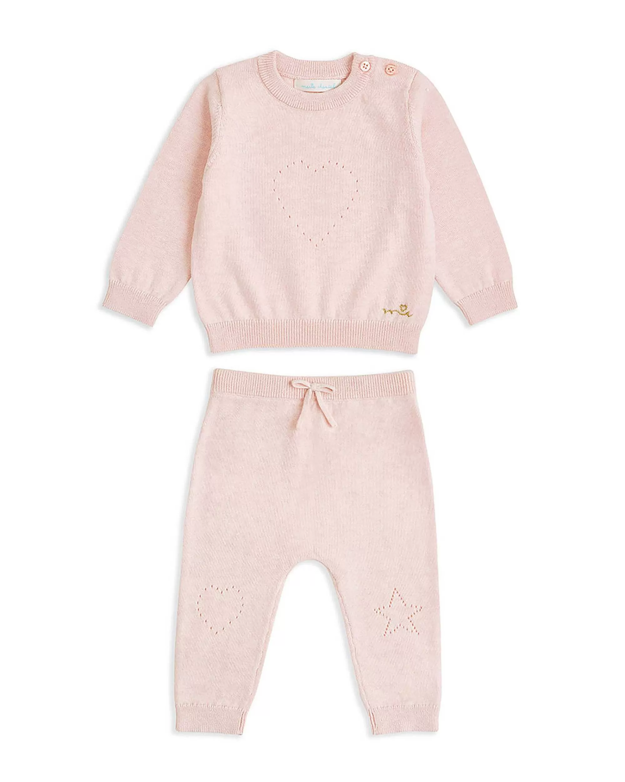 Bébé Marie Chantal Petite Fille*Ensemble Rampe Pointelle - Coeur Rose