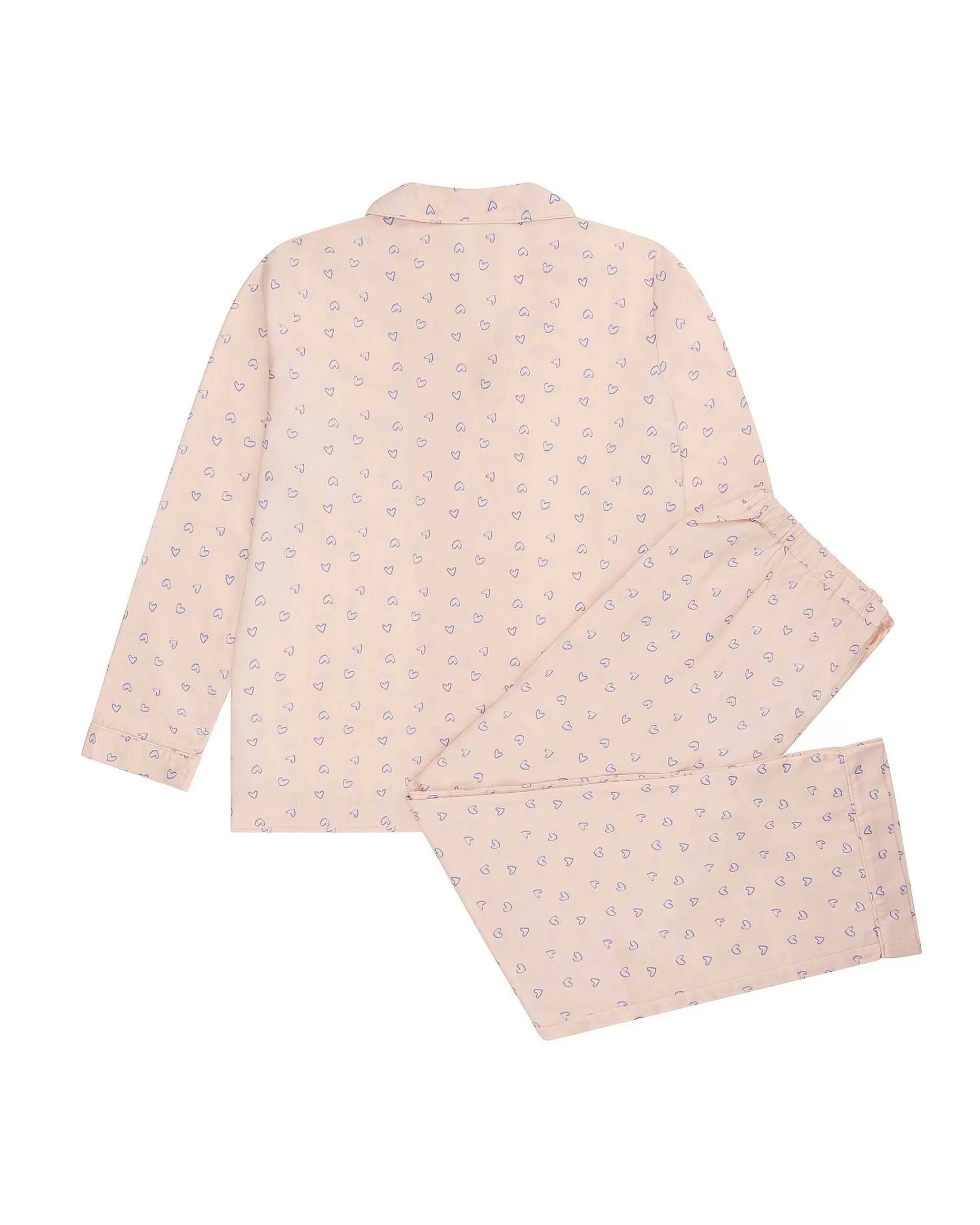 Adulte Marie Chantal Vêtements De Nuit*Pyjama En Coton Tisse Love Heart - Adulte Rose