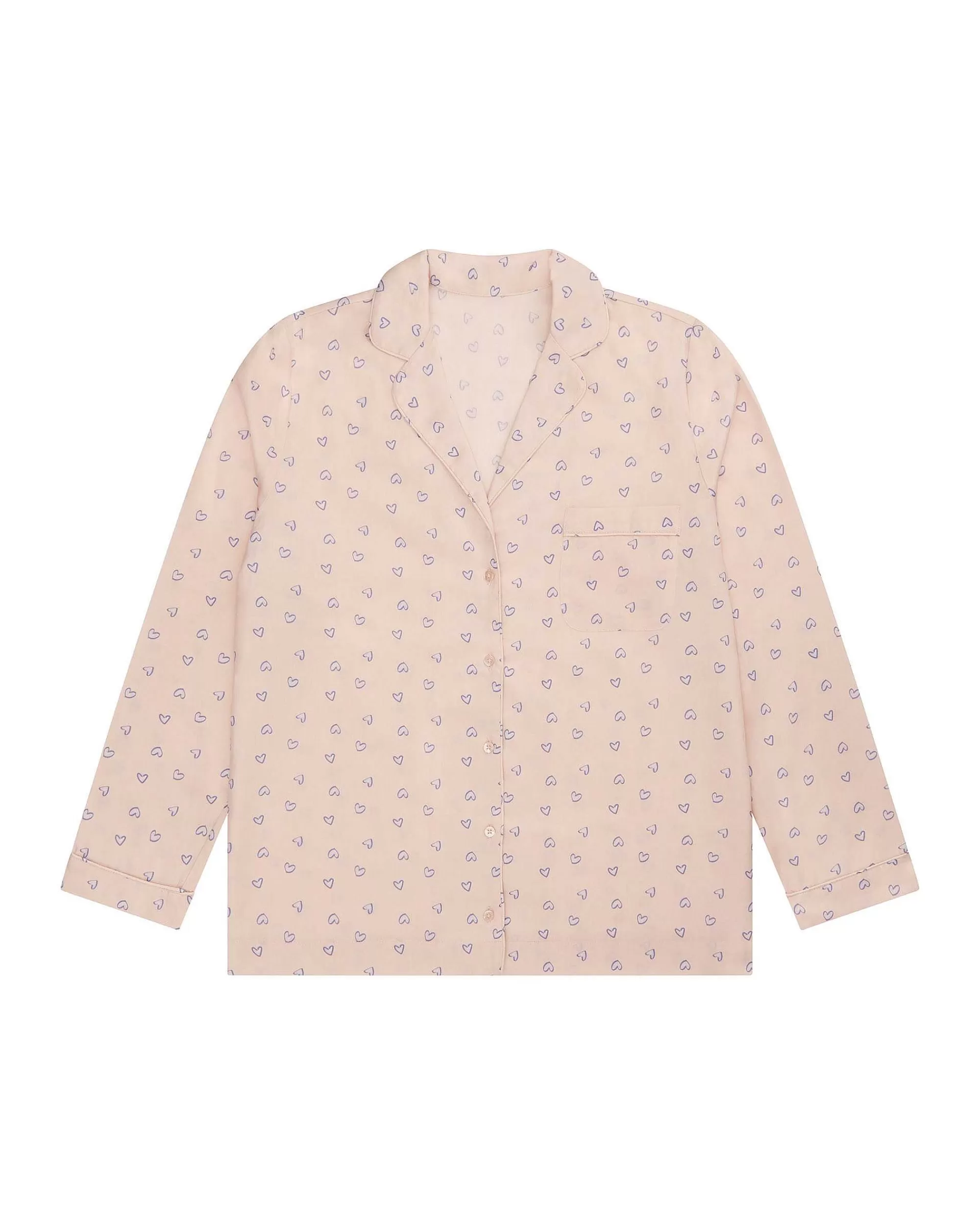 Adulte Marie Chantal Vêtements De Nuit*Pyjama En Coton Tisse Love Heart - Adulte Rose