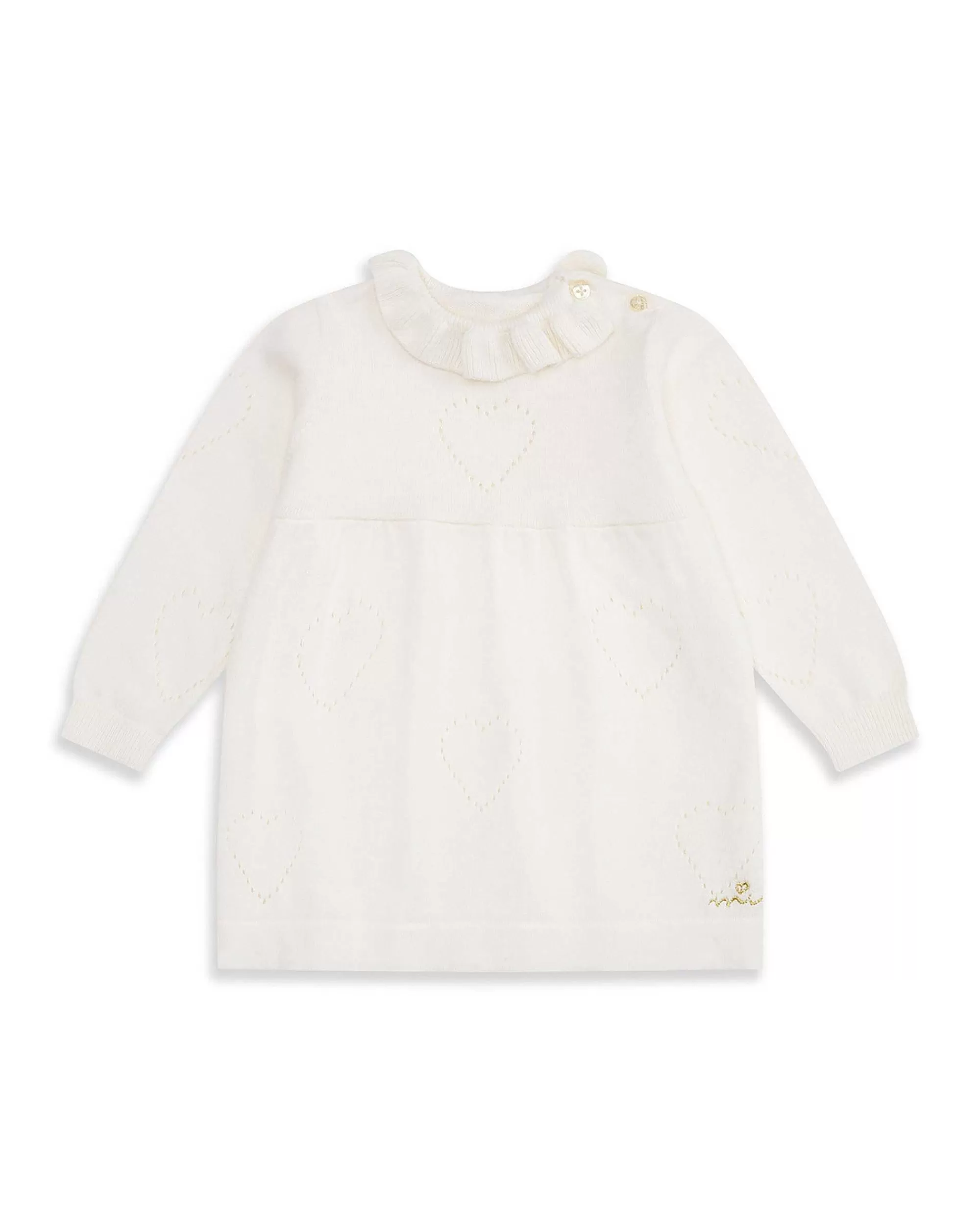 Bébé Marie Chantal Petite Fille*Robe Coeur Tricotee - Ivoire