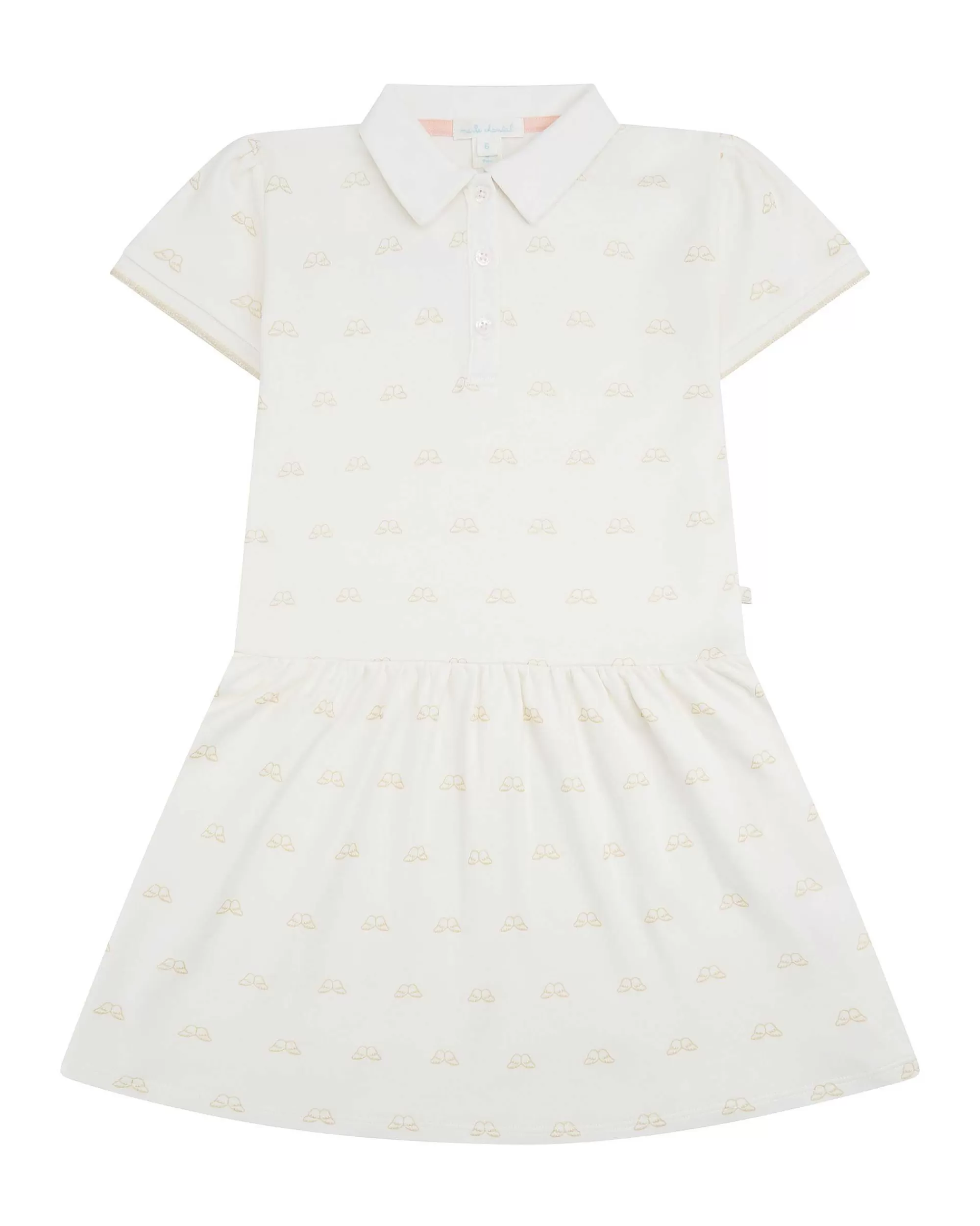 Enfant Marie Chantal L'Aile D'Ange Emblématique*Robe Polo Imprime Aile D'Ange - Enfant Blanc & Or