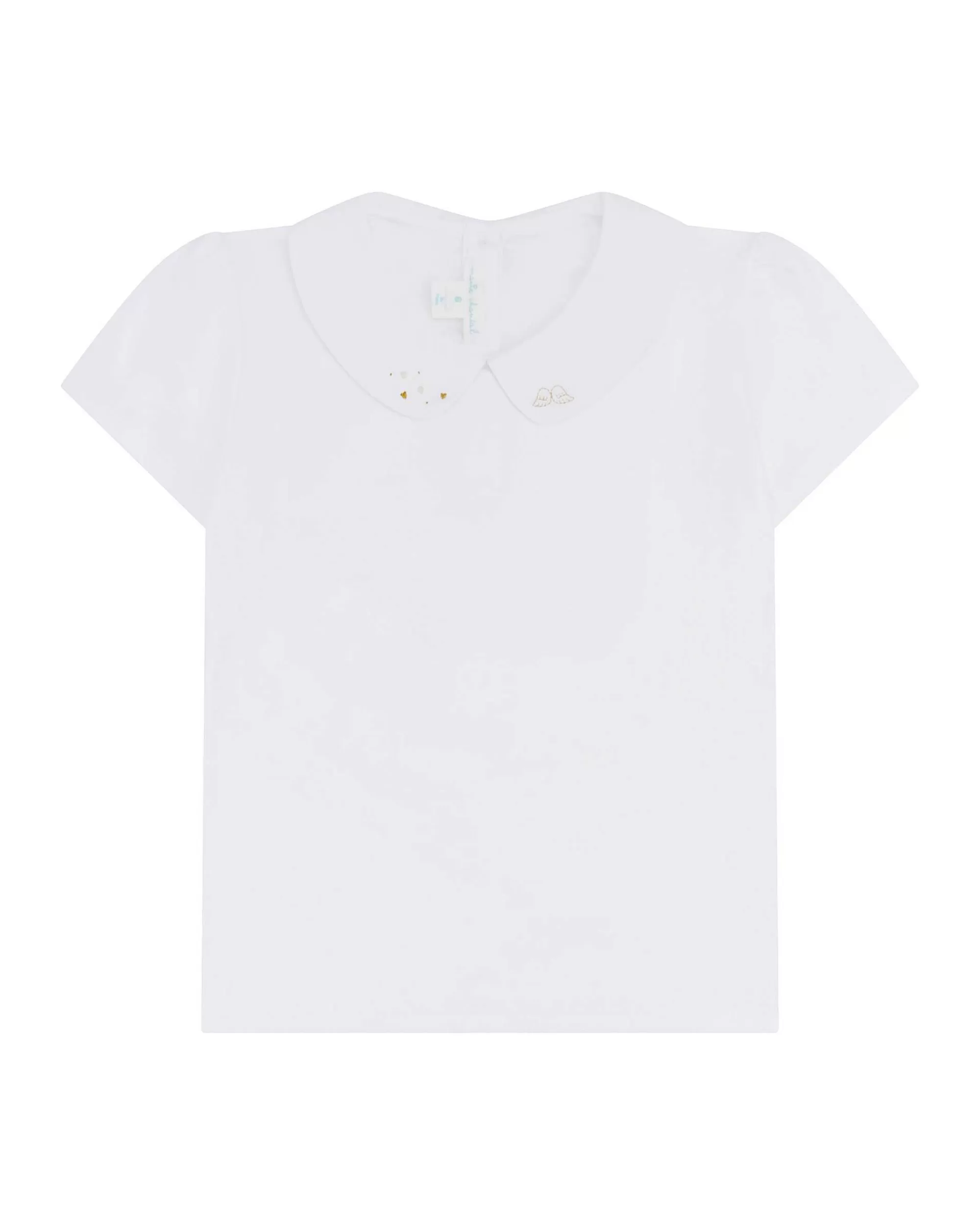 Enfant Marie Chantal Vêtements De Détente*T-Shirt Col Claudine Aile D'Ange - Enfant Blanc & Or